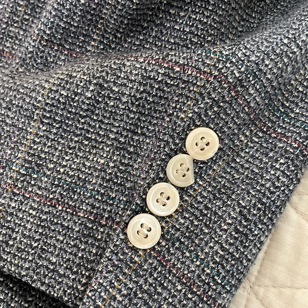 BILL‎ BLASS Made in USA Vintage Single Breasted Wool Tweed Jacket Size 42 R